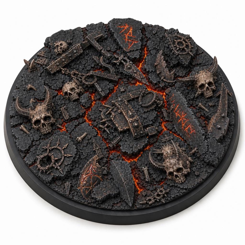 Grimdark Miniature Base Toppers, Resin Printed