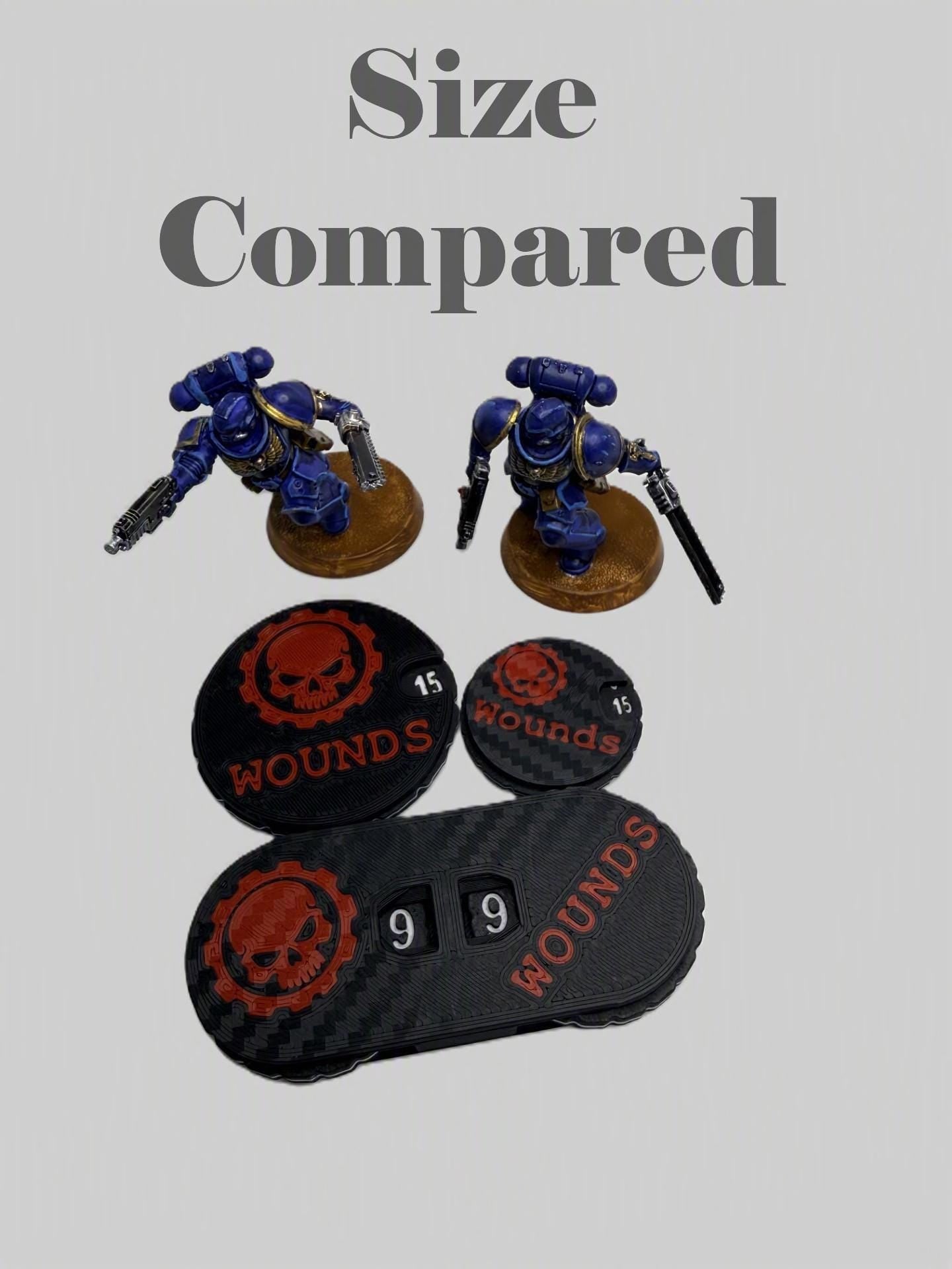 Tabletop Damage, Wound Trackers (0-15), Tabletop Tracker, Wargaming Token