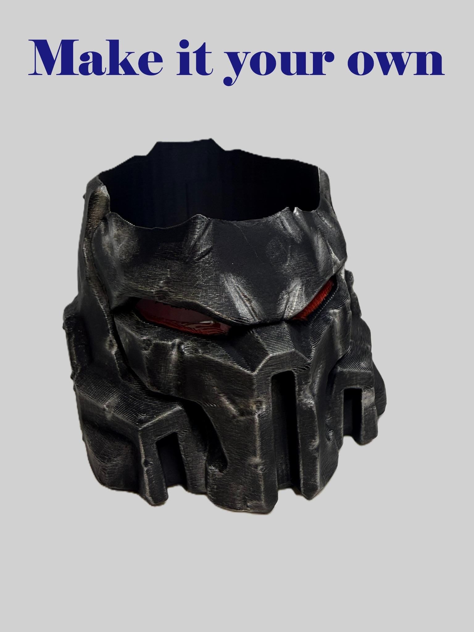 Grimdark Brush Holder & Water Pot – Post‑Apocalyptic Art Station Upgrade