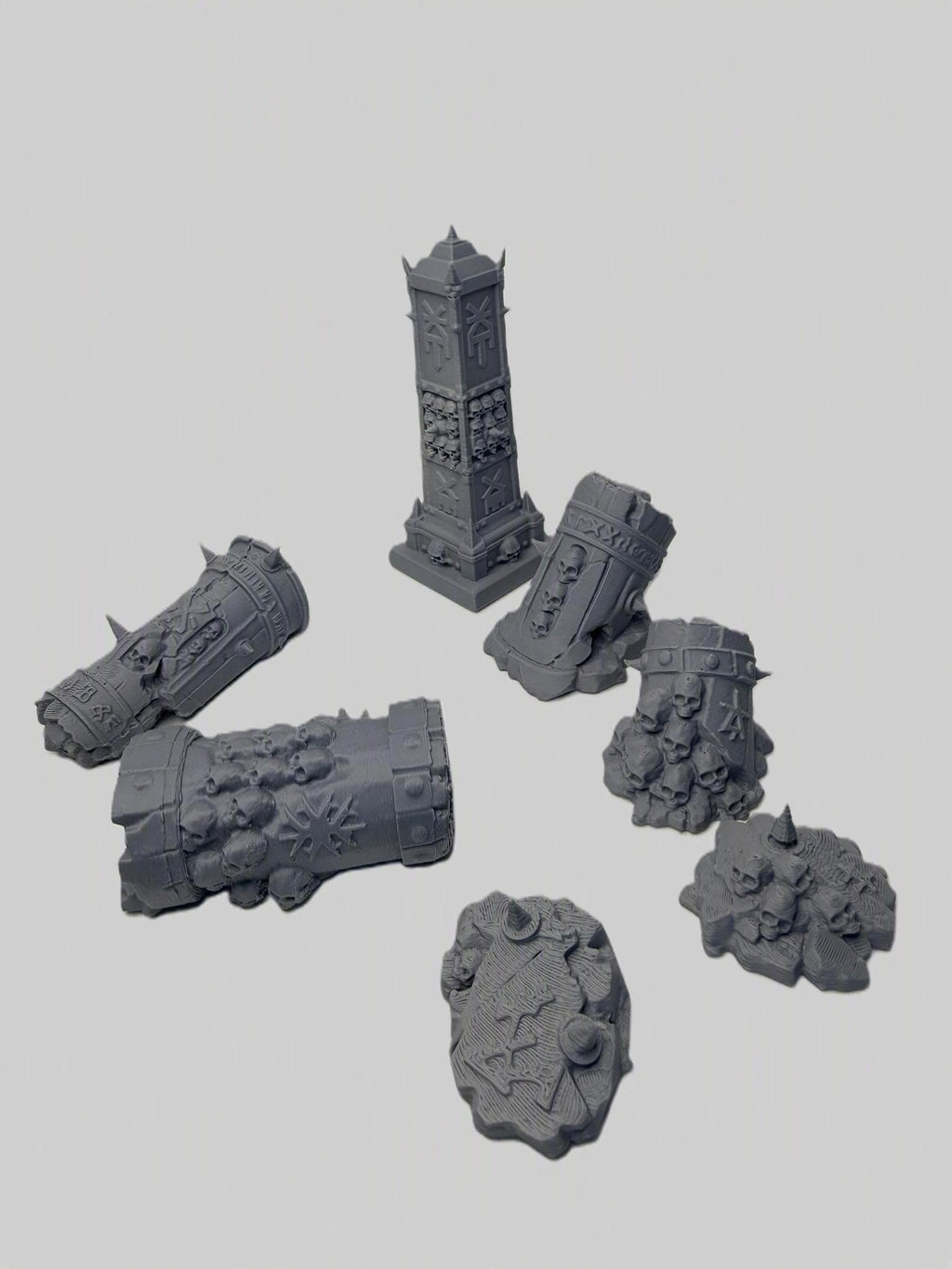 Skull Column Debris – Grimdark Ruins for Tabletop Wargaming & Dioramas, Terrain