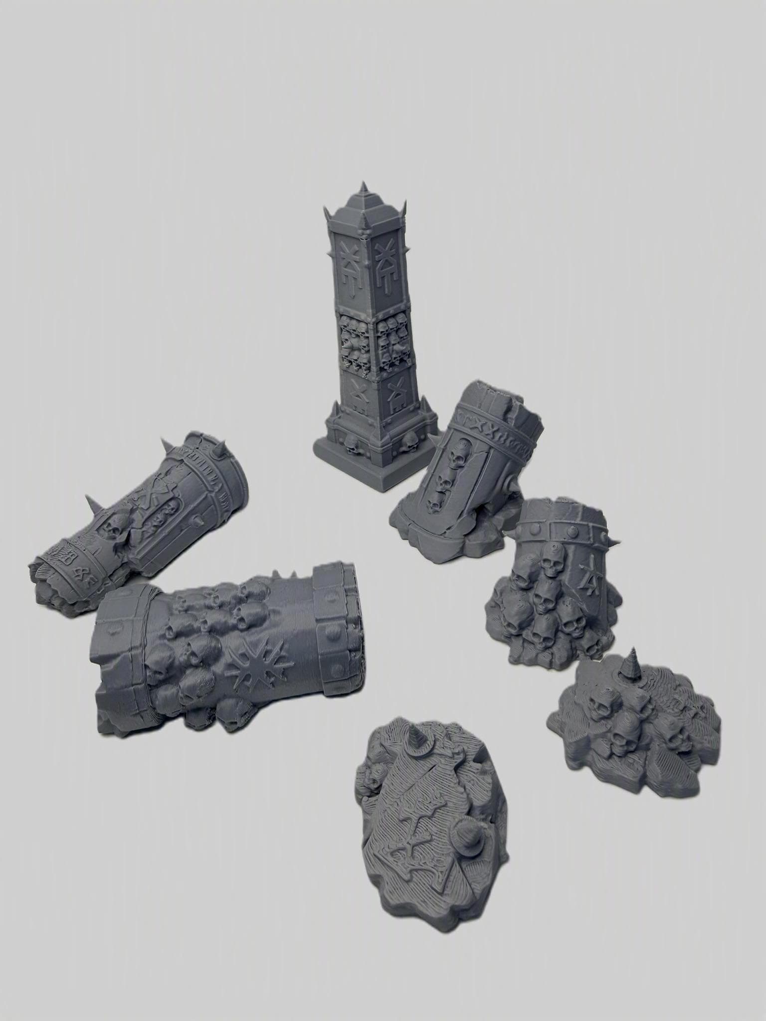 Skull Column Debris – Grimdark Ruins for Tabletop Wargaming & Dioramas, Terrain