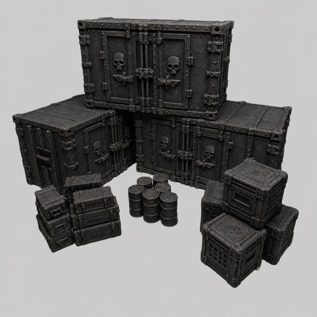 3D Printed Terrain: Defense Kit, Supply Kit