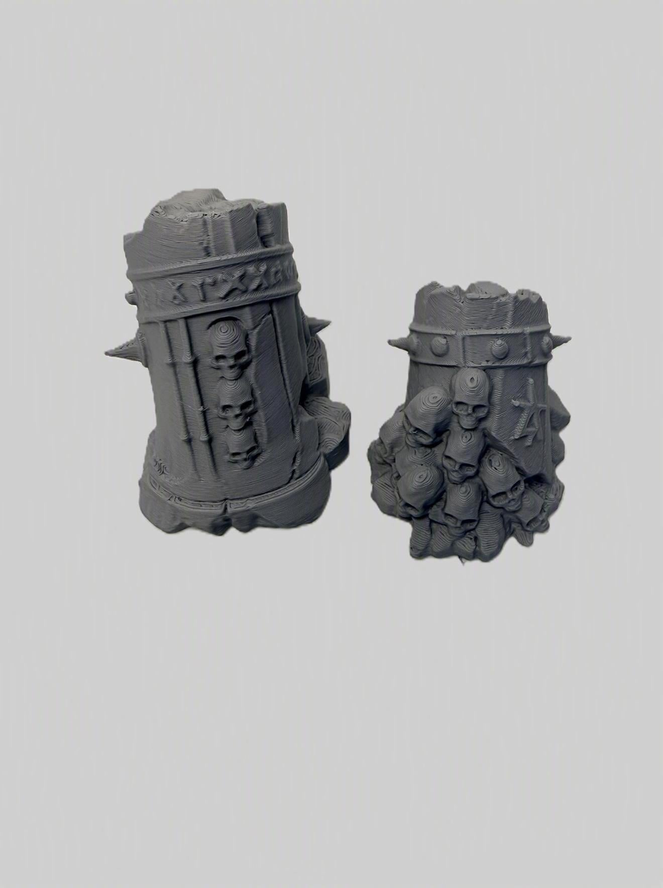 Skull Column Debris – Grimdark Ruins for Tabletop Wargaming & Dioramas, Terrain