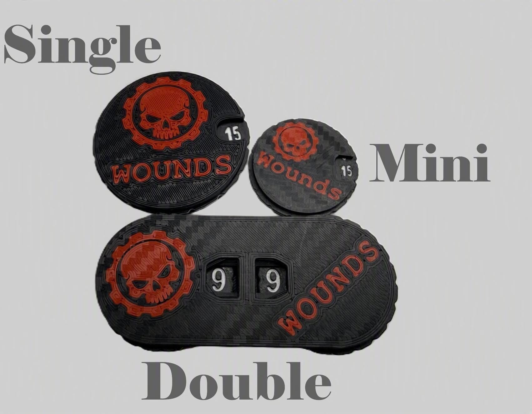 Tabletop Damage, Wound Trackers (0-15), Tabletop Tracker, Wargaming Token