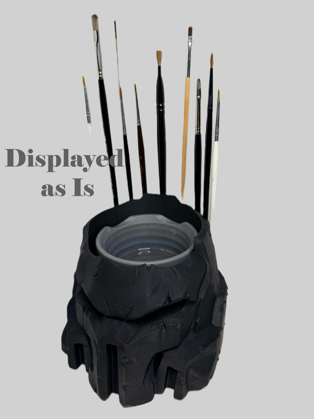 Grimdark Brush Holder & Water Pot – Post‑Apocalyptic Art Station Upgrade