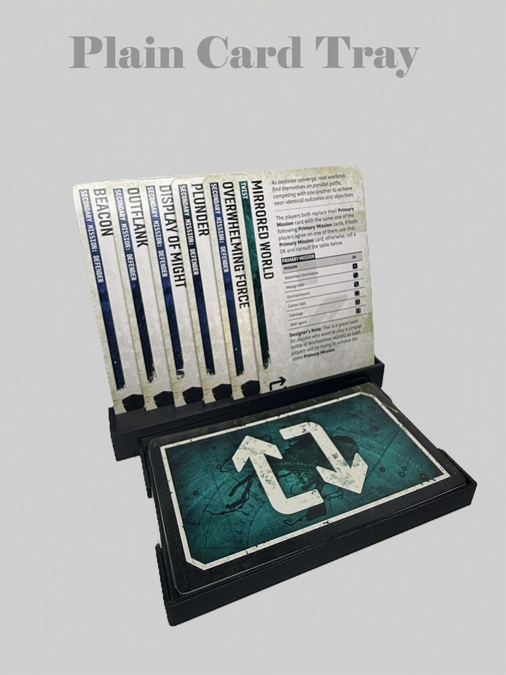 Mission Deck Card Tray, Tabletop gaming accessory , Wargaming Enhancing.