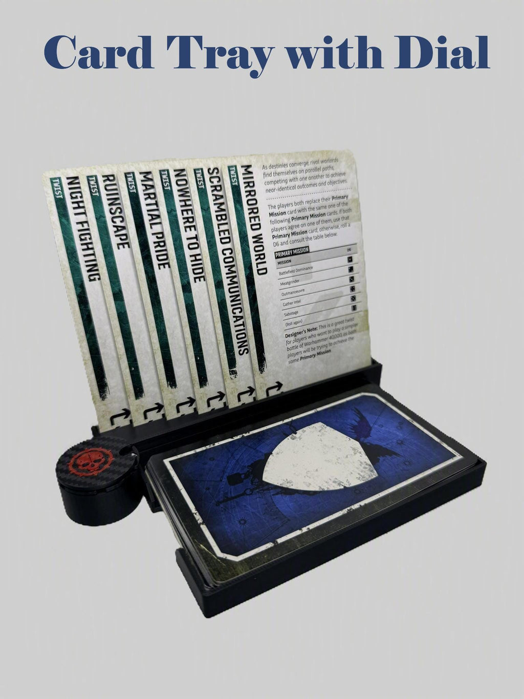 Mission Deck Card Tray, Tabletop gaming accessory , Wargaming Enhancing.