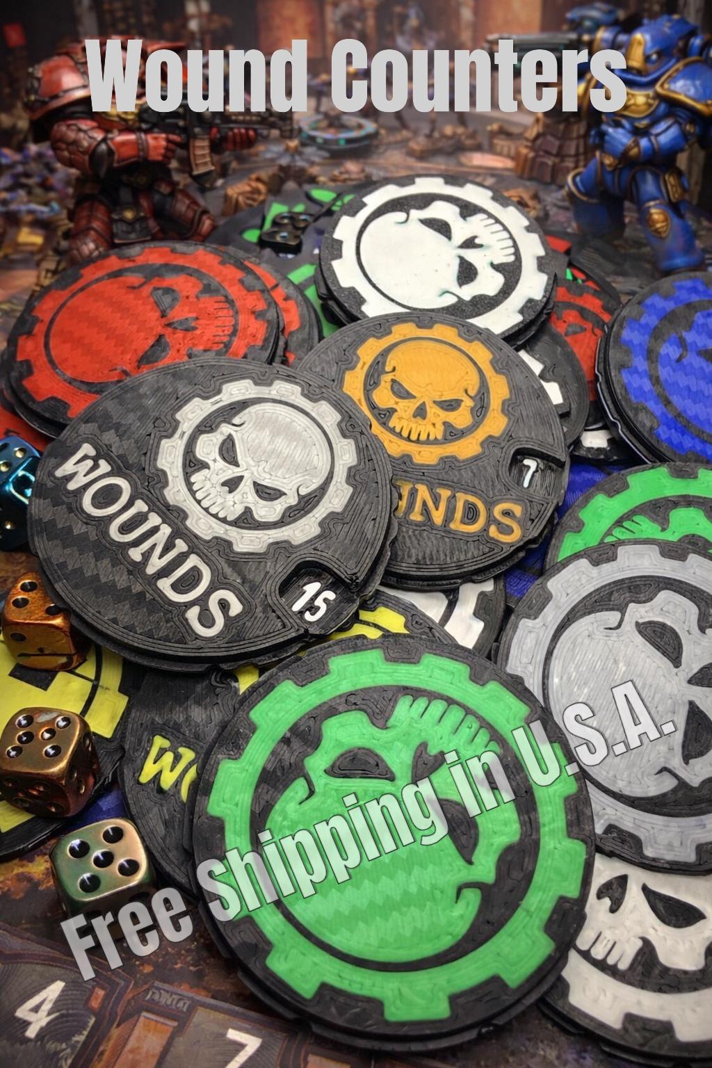 Tabletop Damage, Wound Trackers (0-15), Tabletop Tracker, Wargaming Token