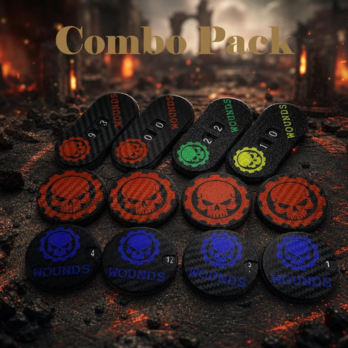 Dual Damage, Wound Counters (0–99 Range) -Tabletop Tracker - Wargaming Token