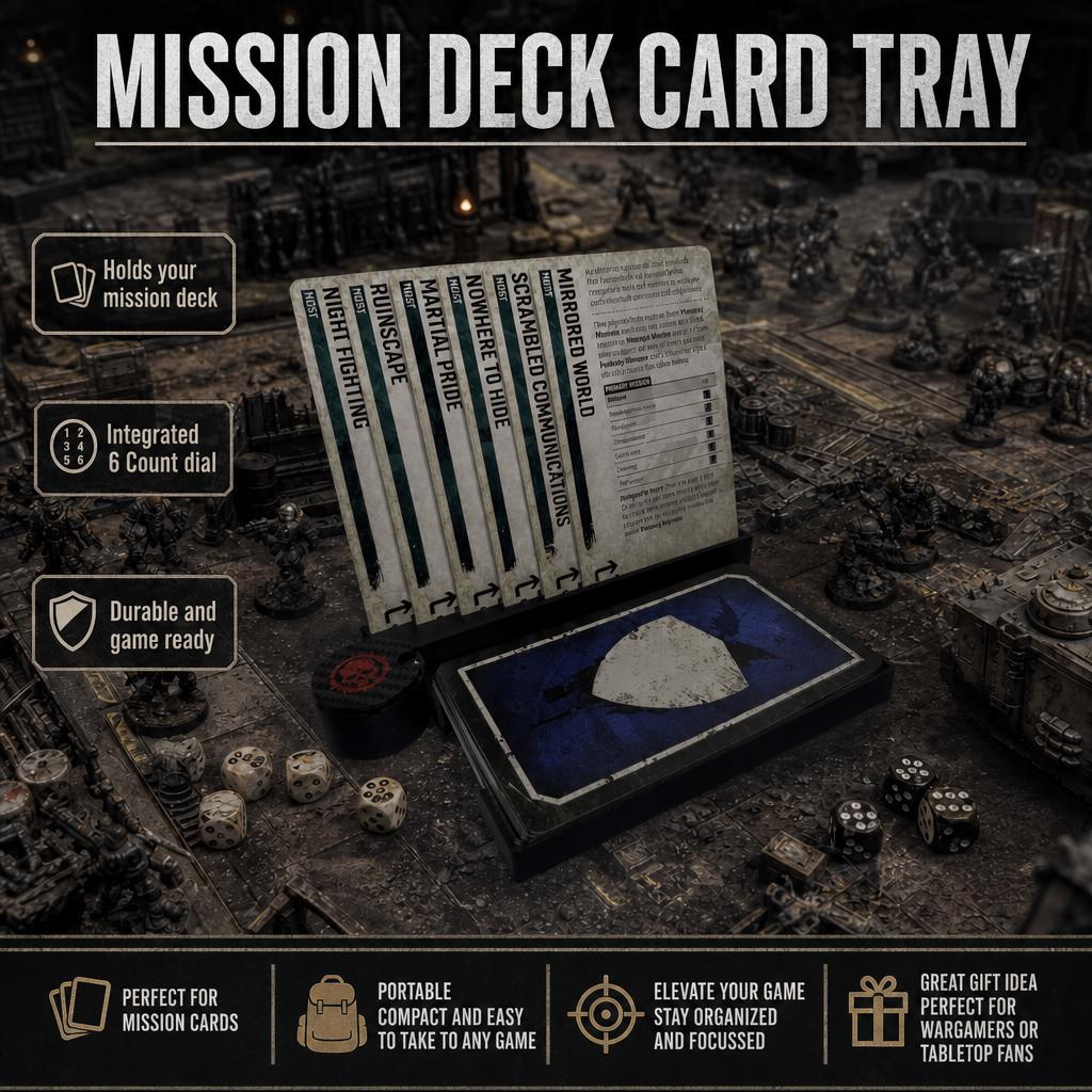 Mission Deck Card Tray, Tabletop gaming accessory , Wargaming Enhancing.
