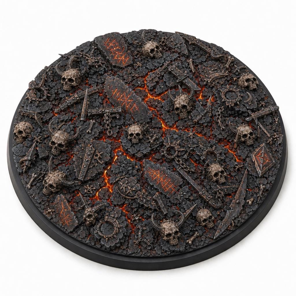 Grimdark Miniature Base Toppers, Resin Printed