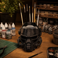Grimdark Military Survivor Brush Holder & Water Pot – Post‑Apocalyptic Art Station Upgrade