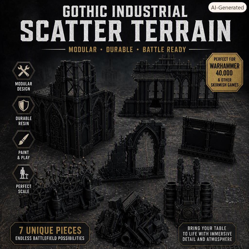 Grimdark Scatter Terrain, 11th Edition, Wargaming Terrain
