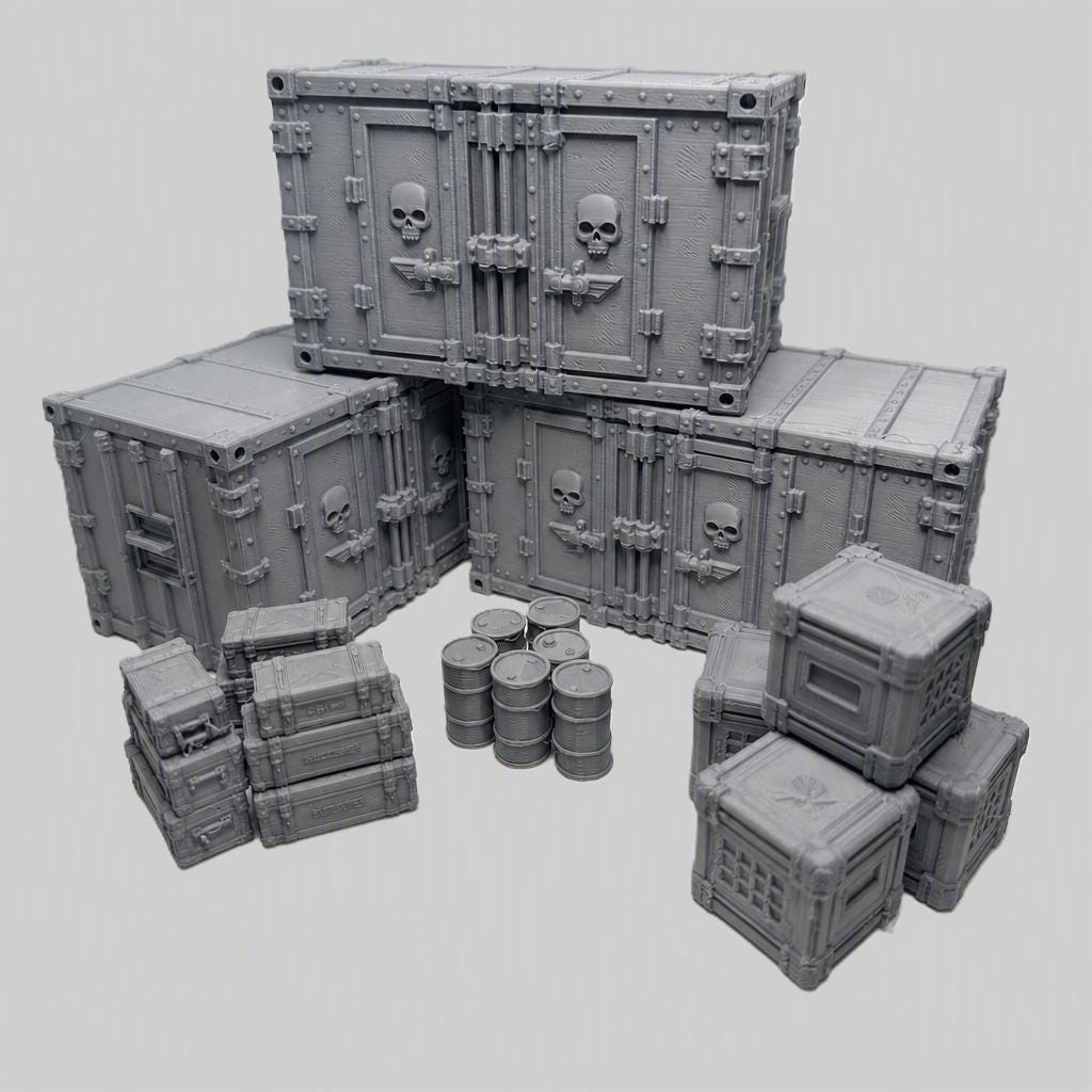 3D Printed Terrain: Defense Kit, Supply Kit
