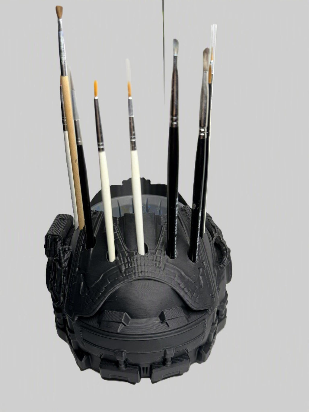 Grimdark Military Survivor Brush Holder & Water Pot – Post‑Apocalyptic Art Station Upgrade
