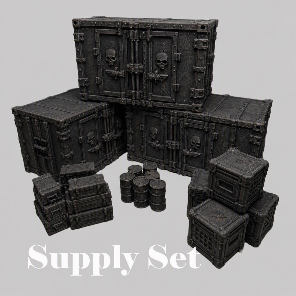 3D Printed Terrain: Defense Kit, Supply Kit