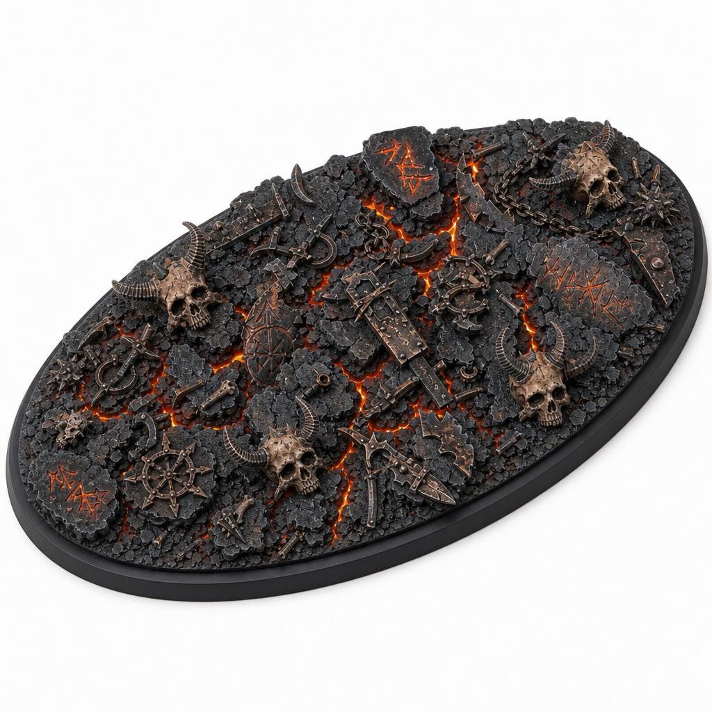 Grimdark Miniature Base Toppers, Resin Printed