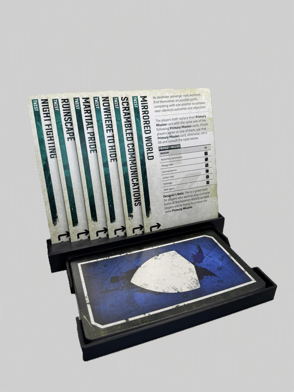 Mission Deck Card Tray, Tabletop gaming accessory , Wargaming Enhancing.