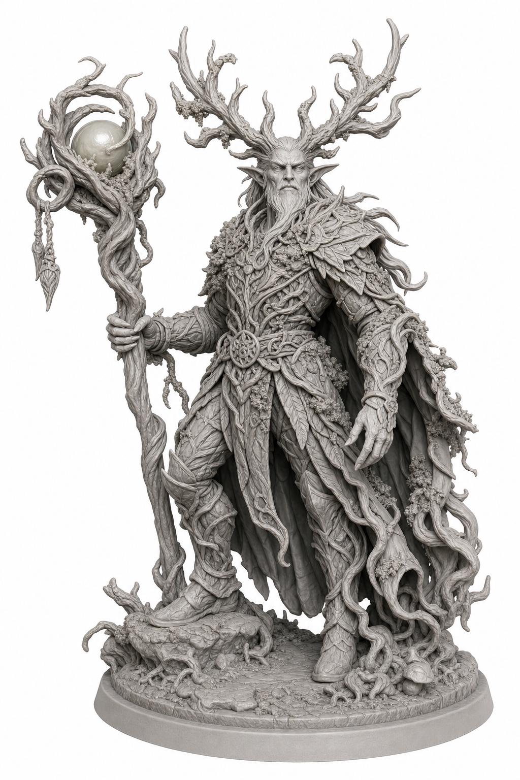 Faye‑Touched Elf Lord – High‑Detail Fantasy STL for Resin Printing, D&D Inspired